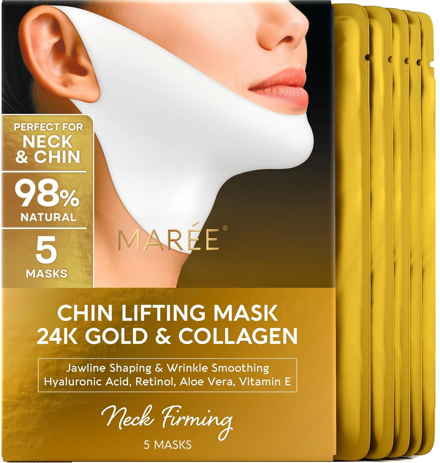 MAREE V Line Lifting Mask 24K Gold Collagen Jawline Shaper
