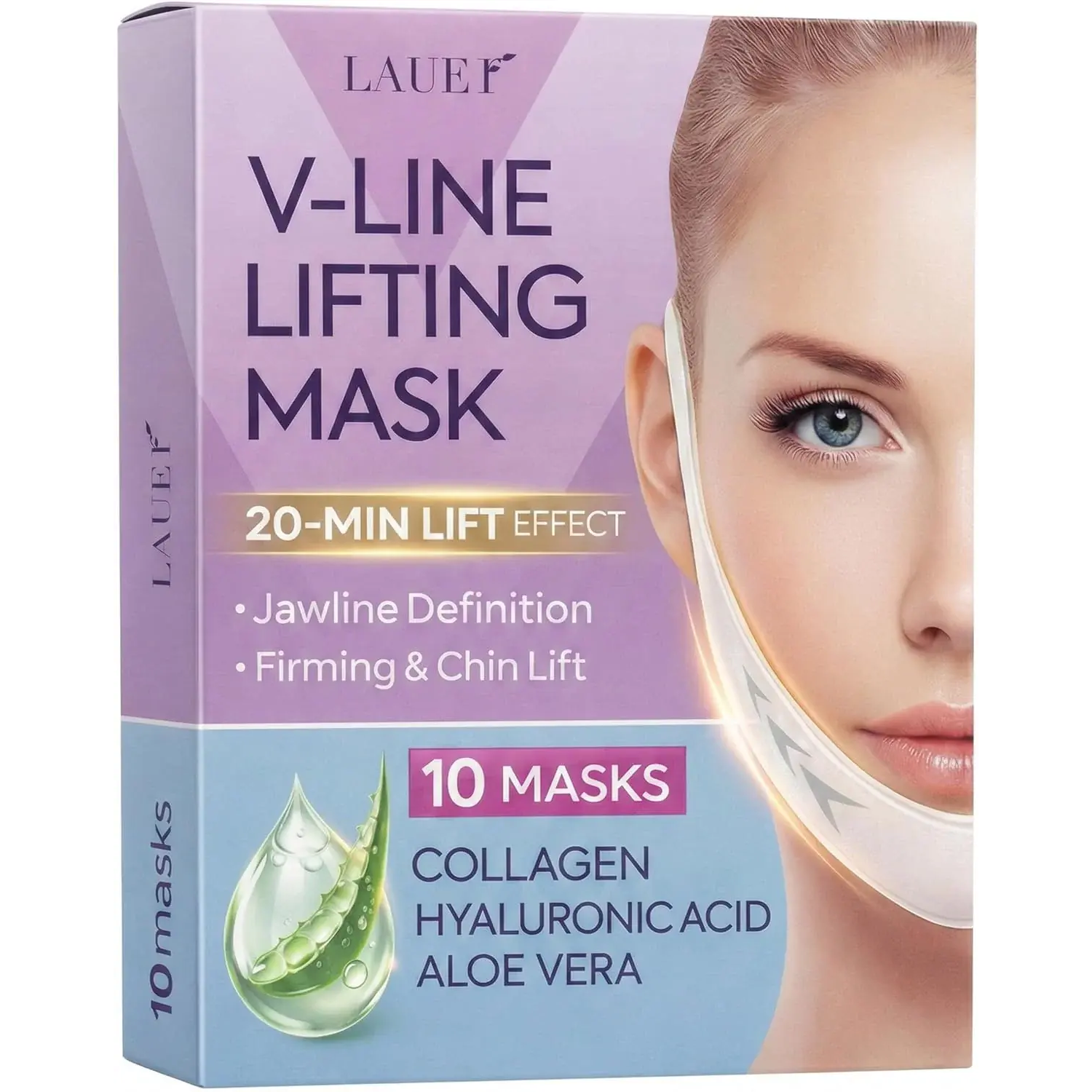 LAUER COSMETIC V Line Lifting Chin Mask Sculpting Sheet 10 Pack